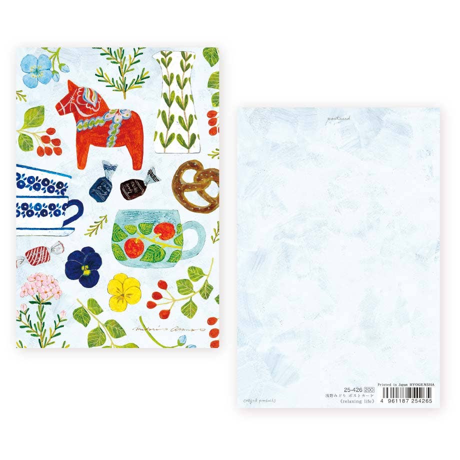 Cozyca Foil-Stamped Postcard – Relaxing Life