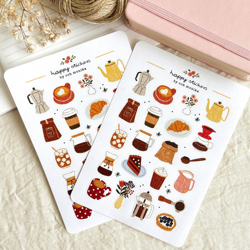 Coffee Time - Sticker Sheet | Cafe Boutique Stationery
