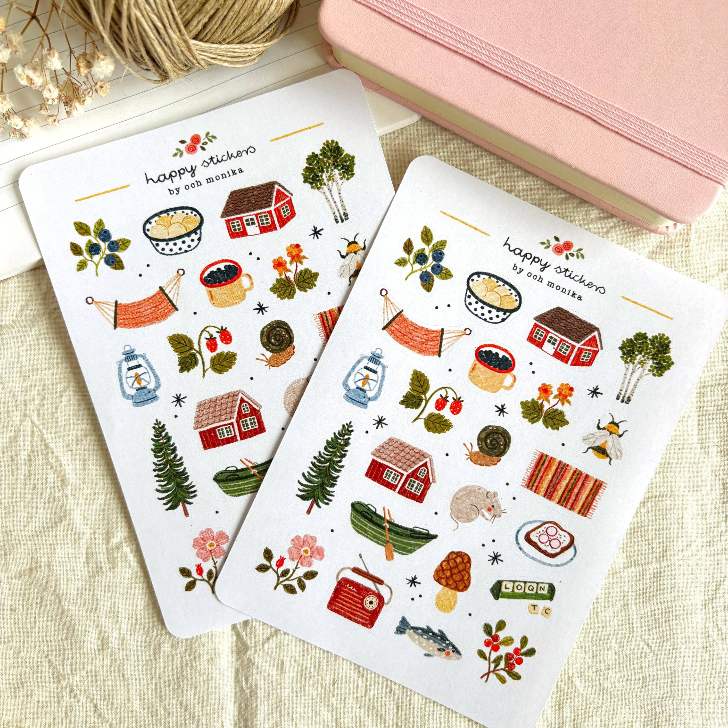 Scandi summerhouse stickers – Och Monika