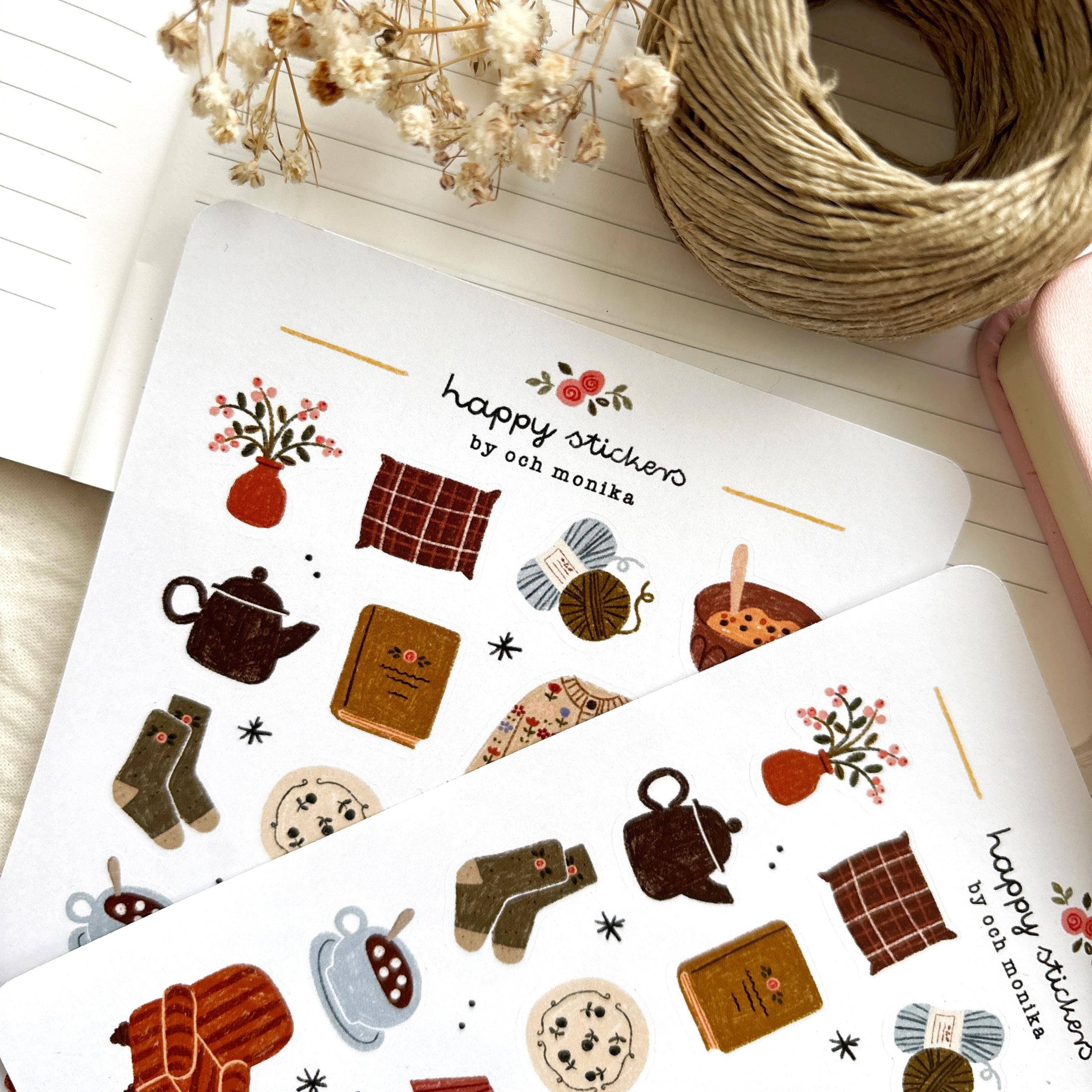 Cozy Home - Sticker Sheet | Hygge Decor Stationery