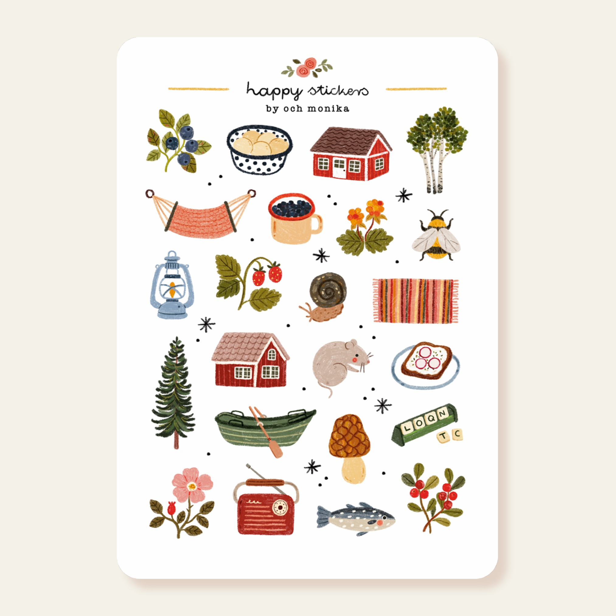 Scandi summerhouse stickers – Och Monika