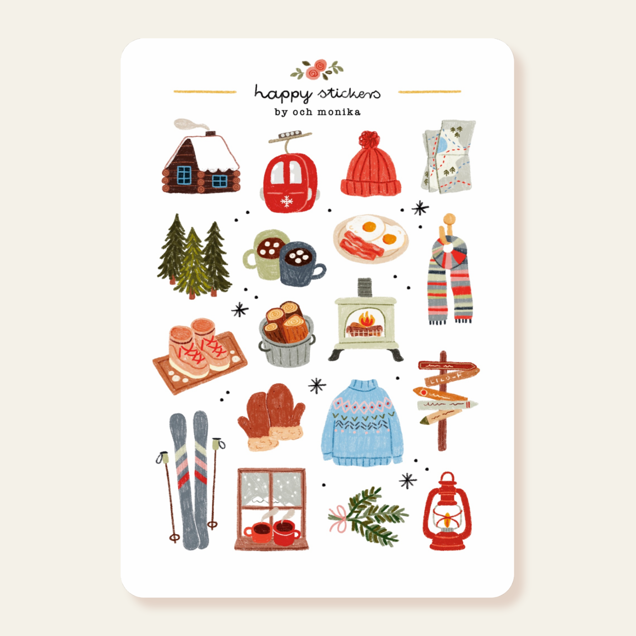 Snowy Slopes - Sticker Sheet | Winter Sports Gift