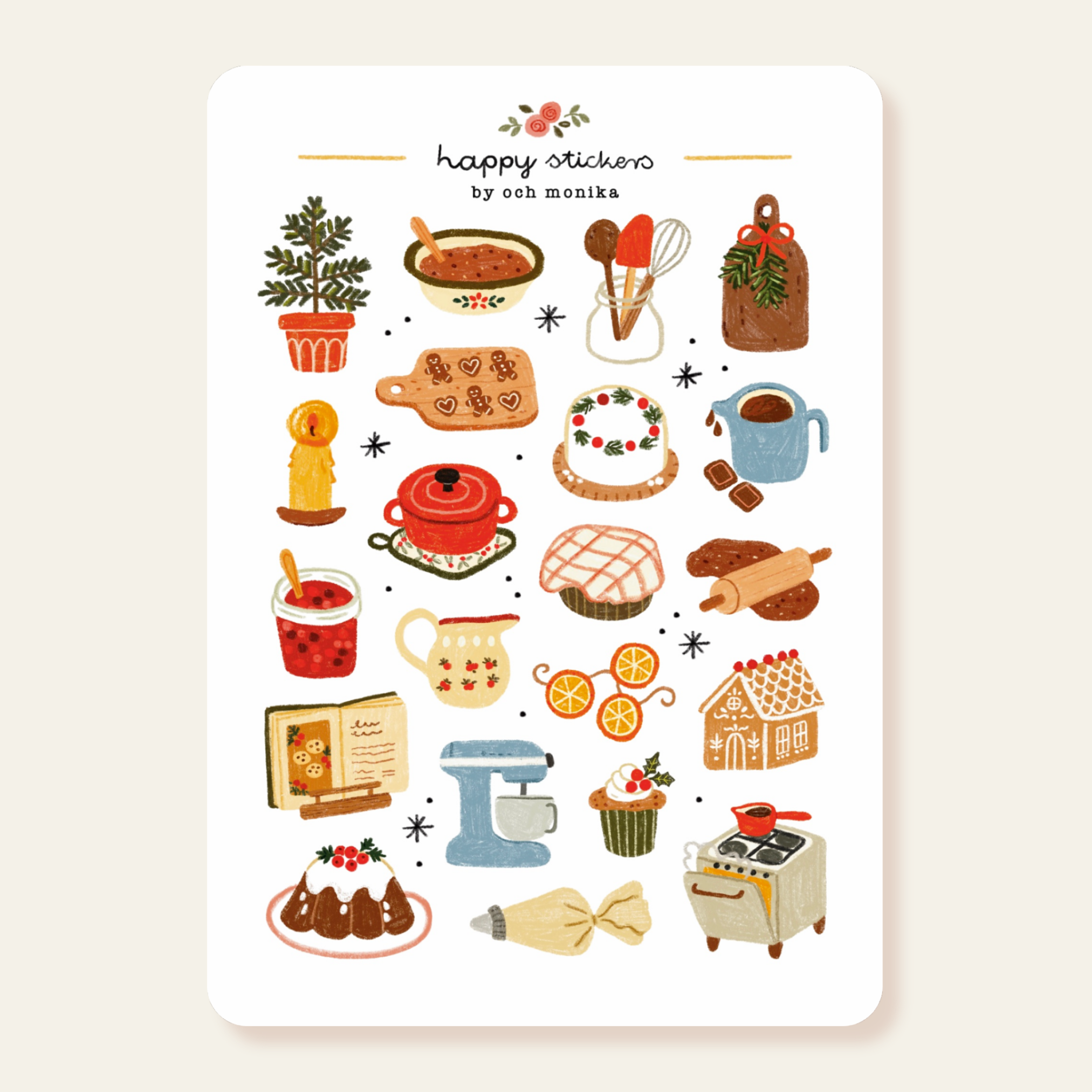 Winter Baking - Sticker Sheet | Holiday Baking Gift