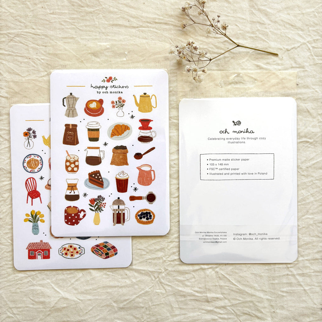 Coffee Time - Sticker Sheet | Cafe Boutique Stationery