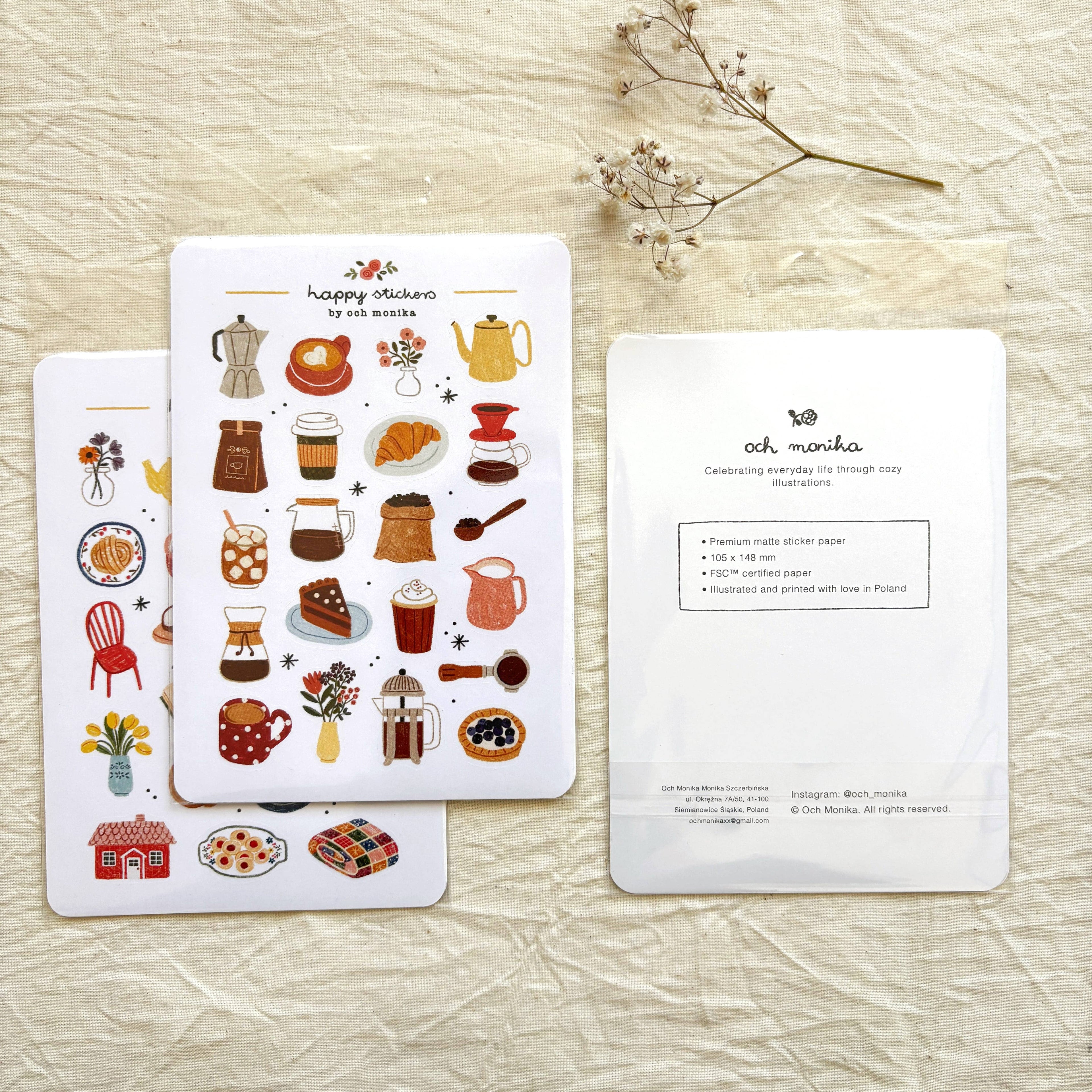 Coffee Time - Sticker Sheet | Cafe Boutique Stationery