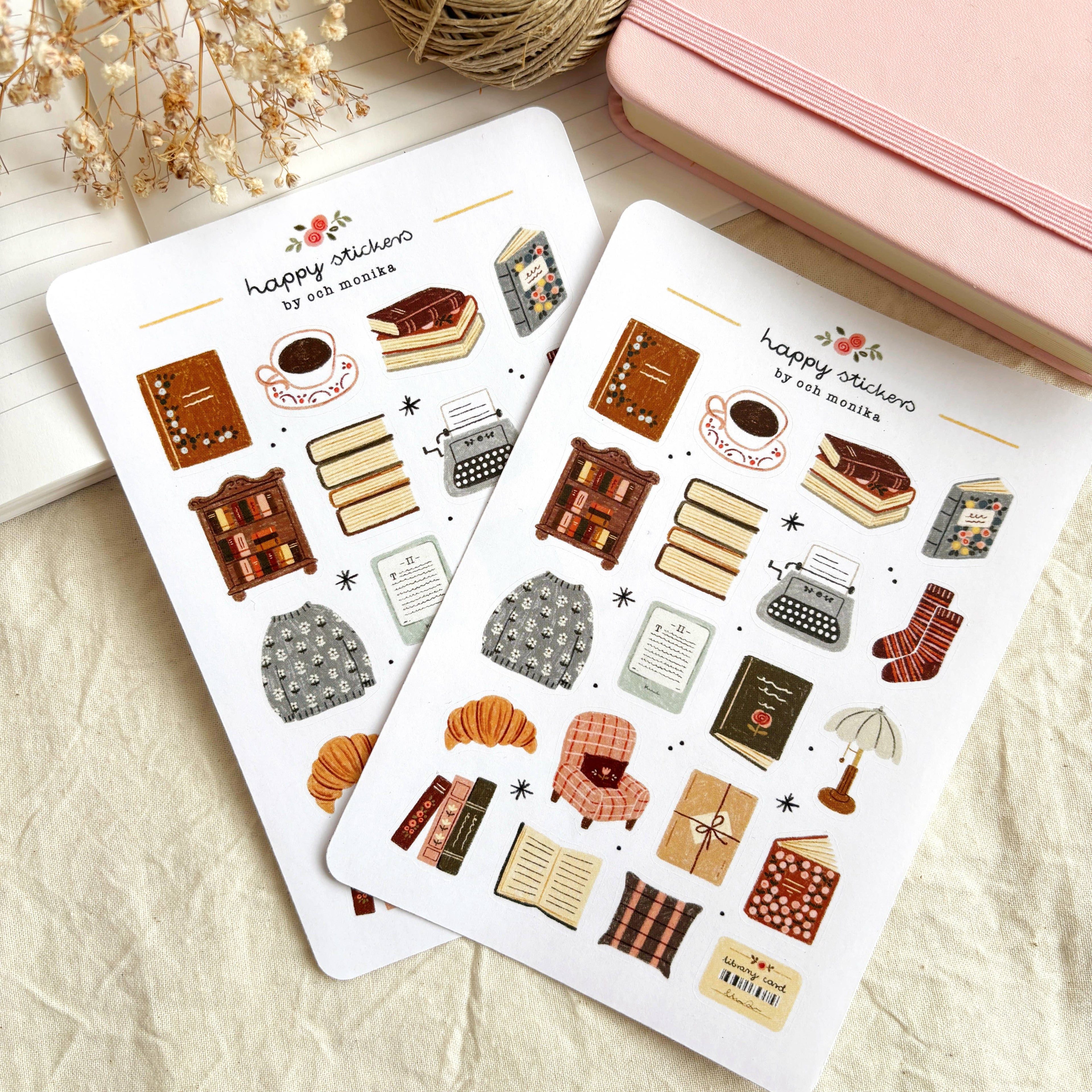 Bookish Corner - Sticker Sheet | Cozy Bookworm Gift