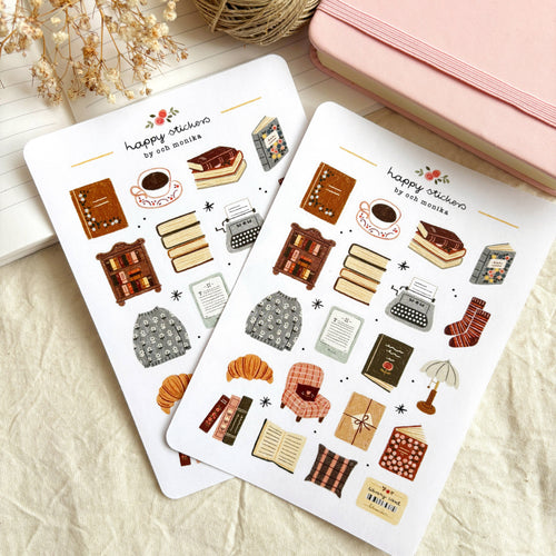 Bookish Corner - Sticker Sheet | Cozy Bookworm Gift
