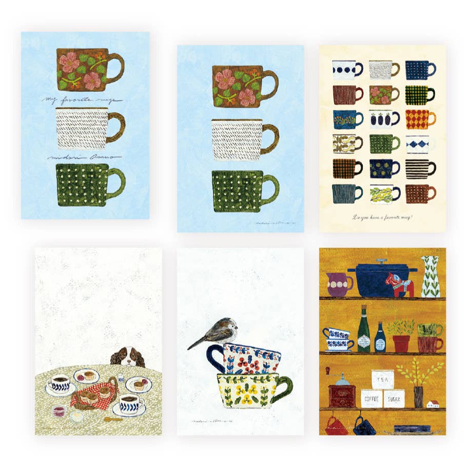 Cozyca Midori Asano Postcard Writing Pad: My Favourite Mugs