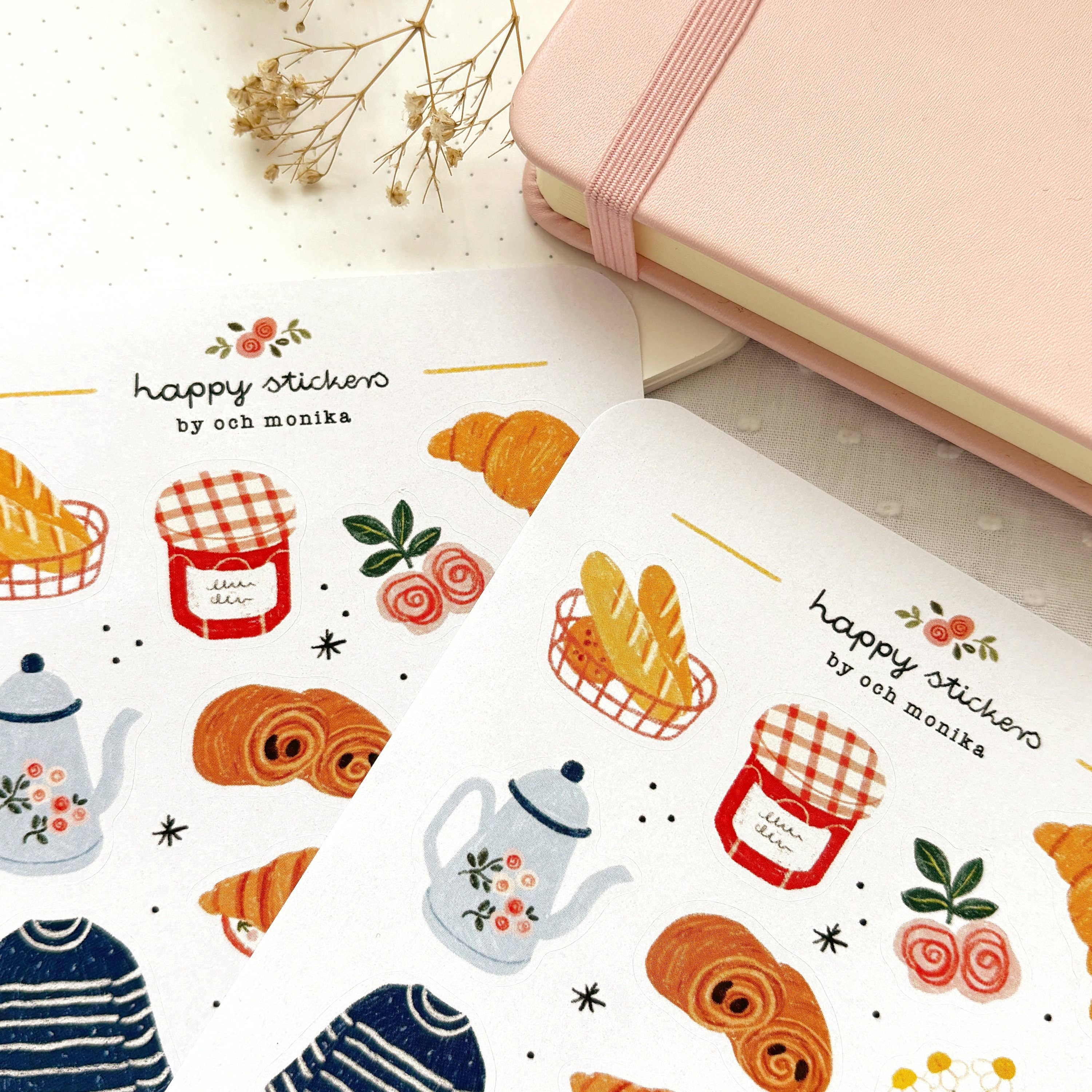 French Breakfast - Sticker Sheet | Bakery Boutique Decor