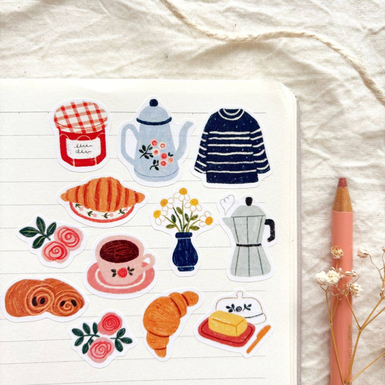 French Breakfast - Sticker Sheet | Bakery Boutique Decor