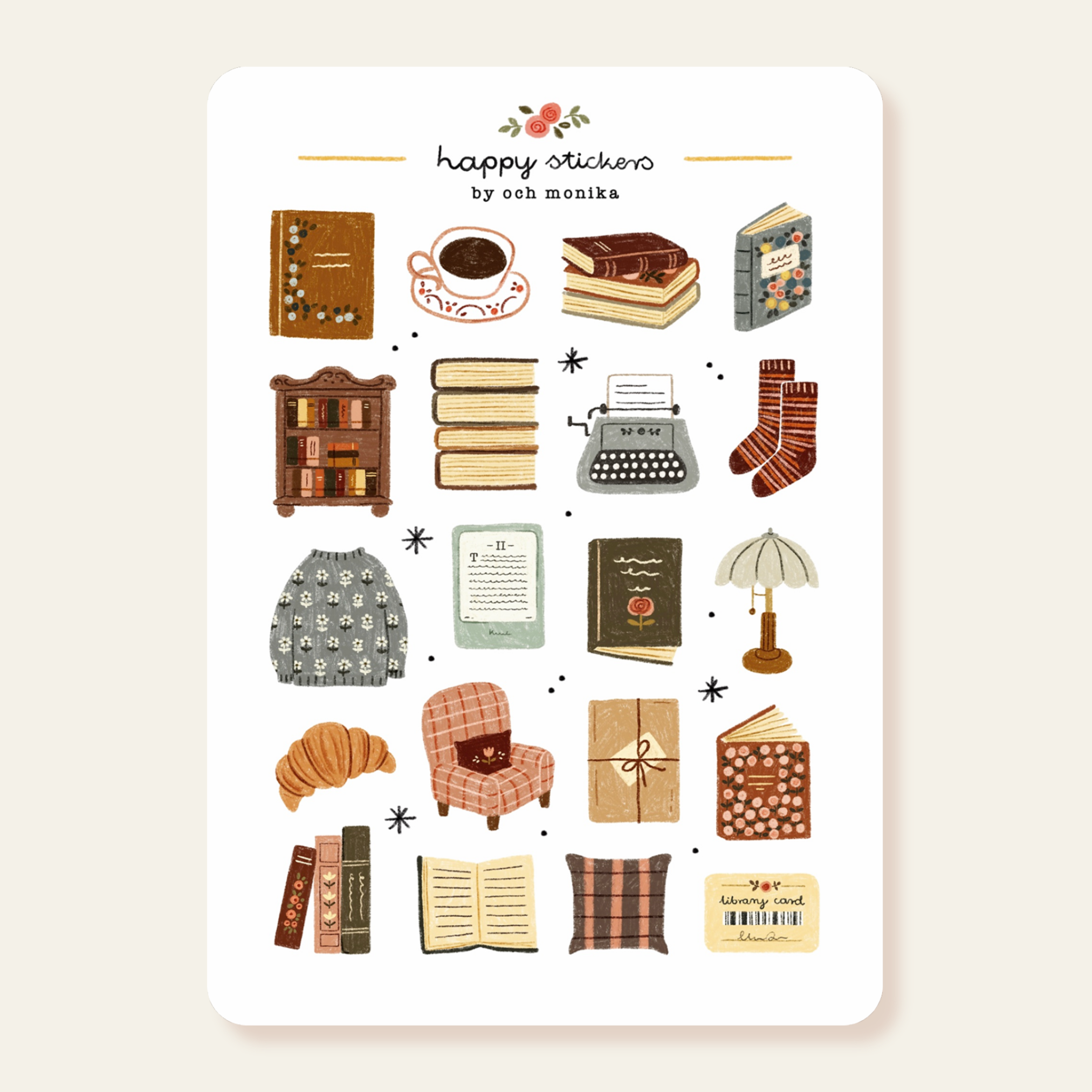 Bookish Corner - Sticker Sheet | Cozy Bookworm Gift
