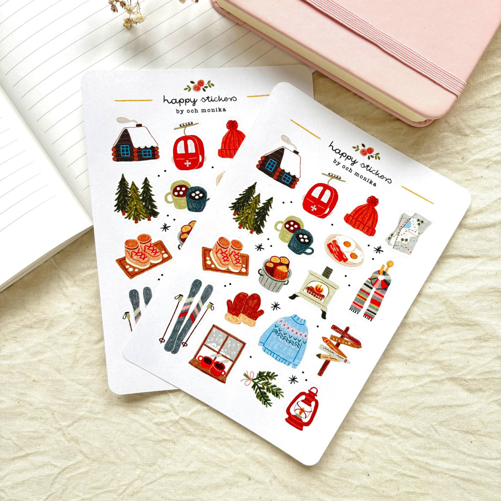 Snowy Slopes - Sticker Sheet | Winter Sports Gift