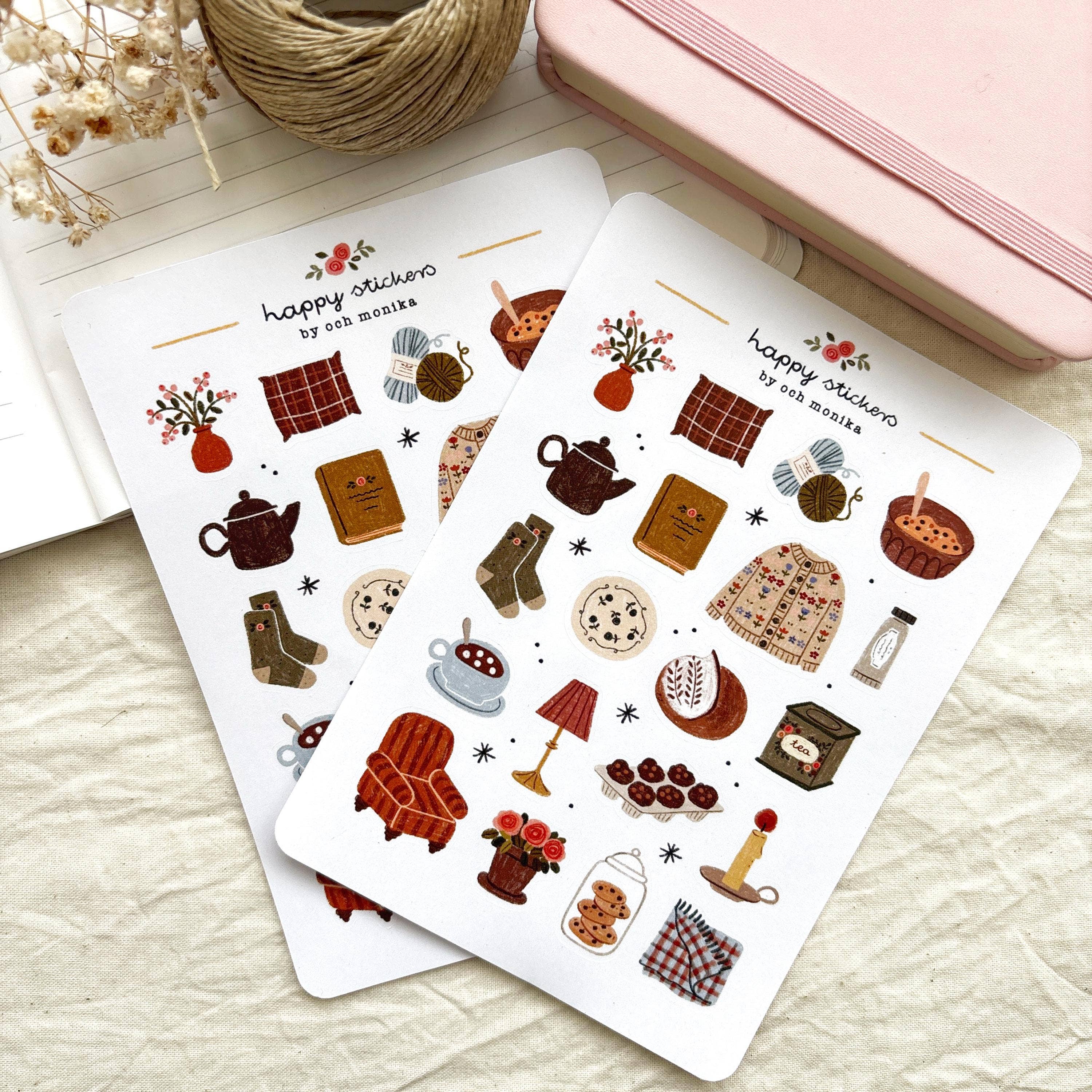Cozy Home - Sticker Sheet | Hygge Decor Stationery