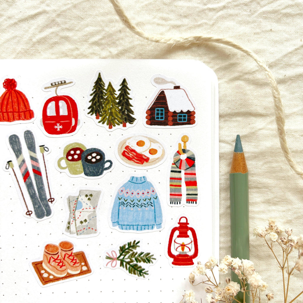 Snowy Slopes - Sticker Sheet | Winter Sports Gift
