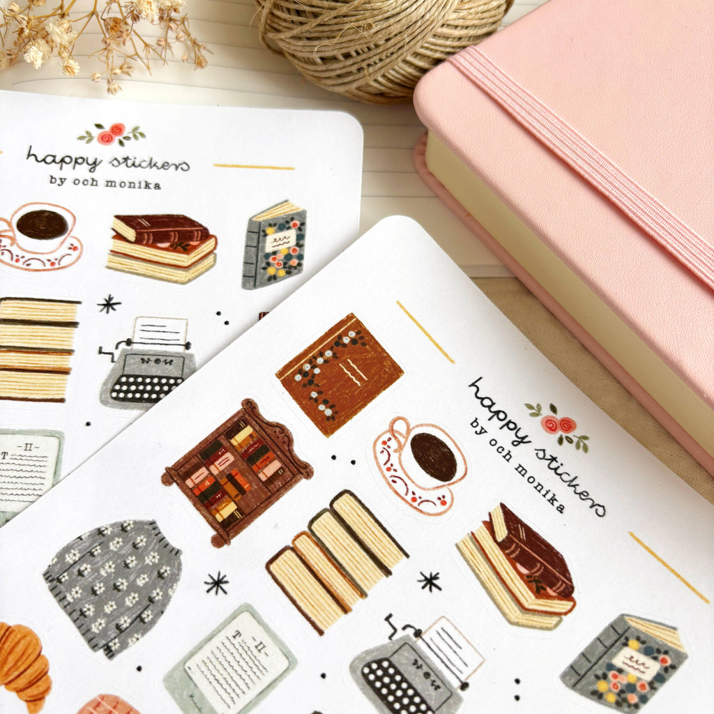 Bookish Corner - Sticker Sheet | Cozy Bookworm Gift